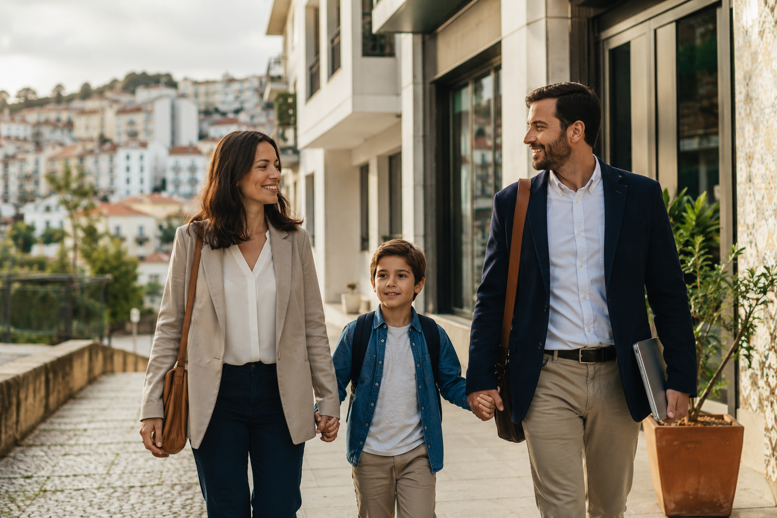 Família planejando a mudança para Portugal